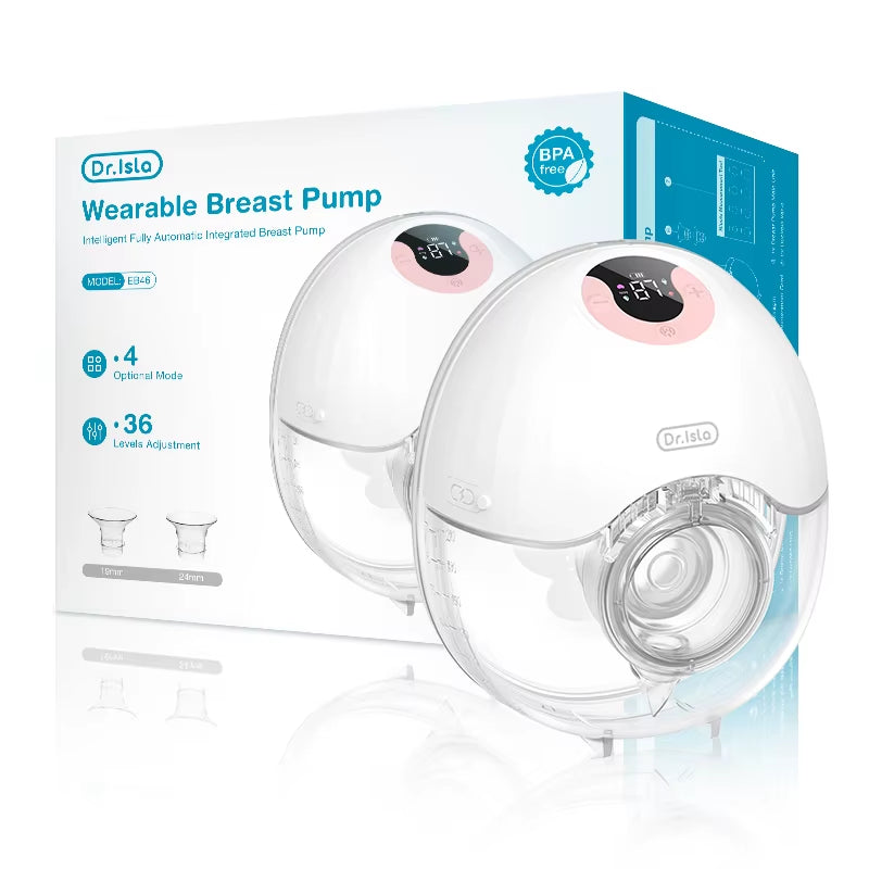 Wearable Breast Pump Hands Free Electric Breast Pumps Comfort Milk Collector Lightweight with LED Display 4 Modes & 36 Levels